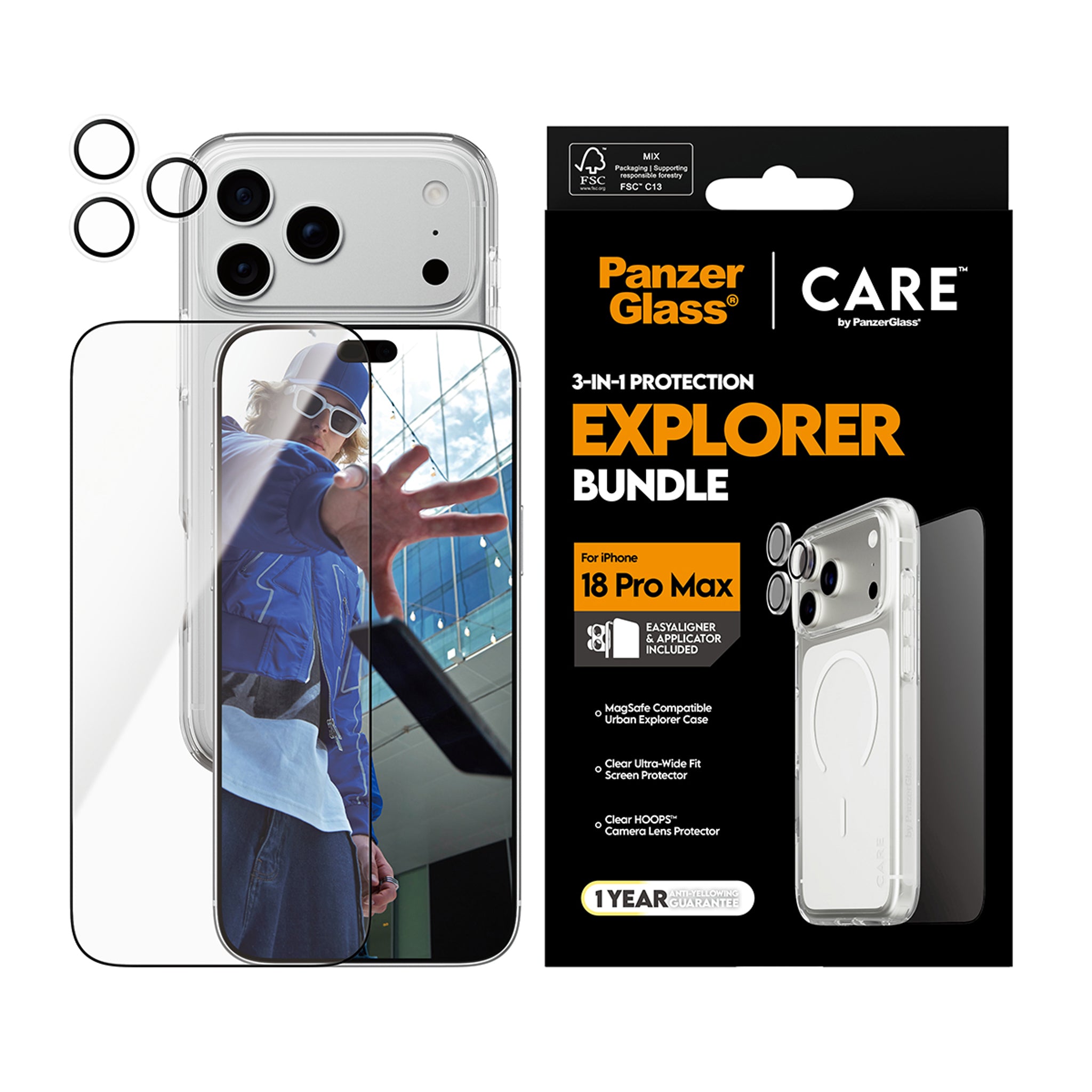 PanzerGlass® | CARE™ by PanzerGlass® Flagship 3-in-1 Bundle iPhone 18 Pro Max